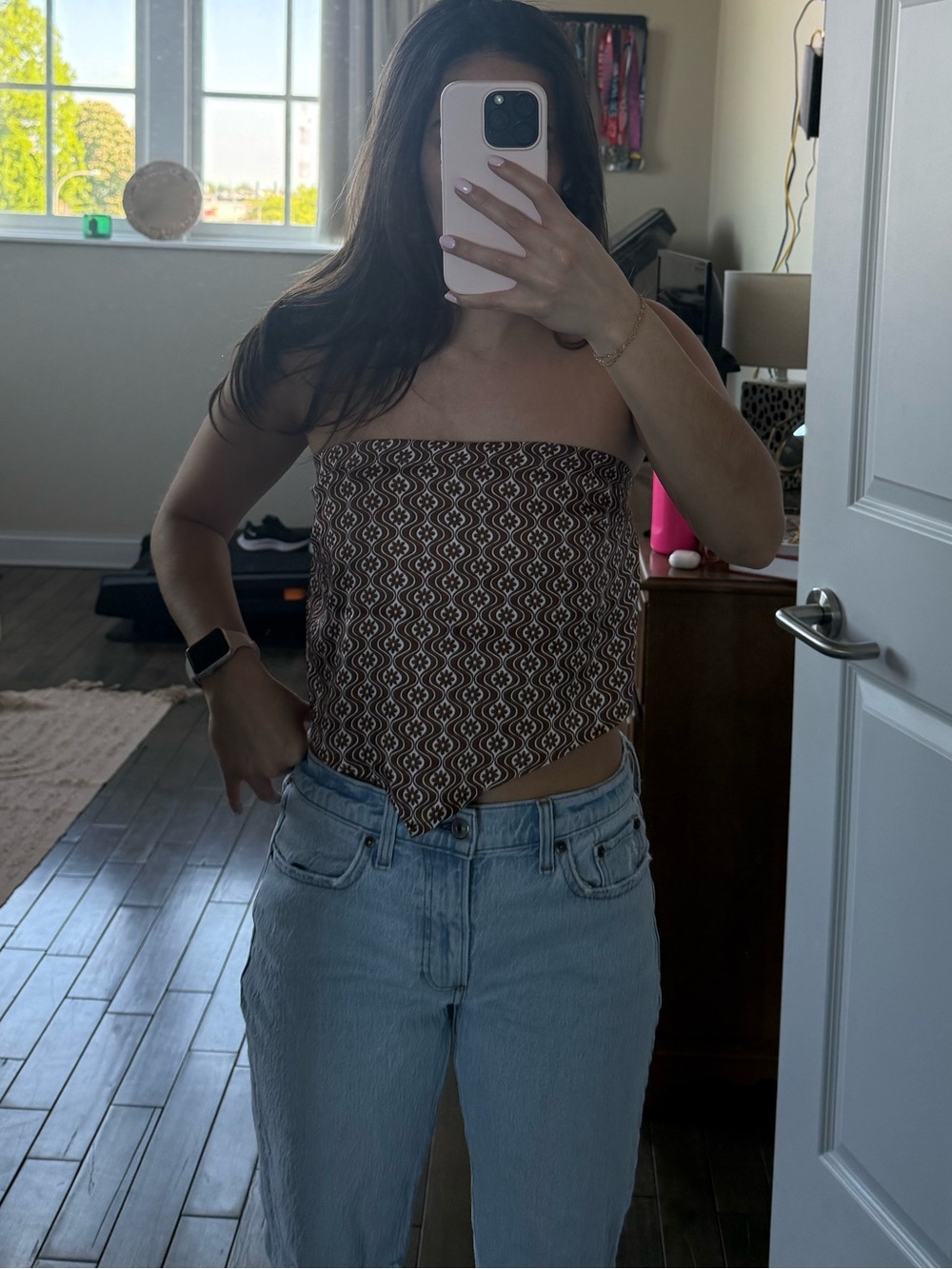 Brown Patterned Women's Shorts
